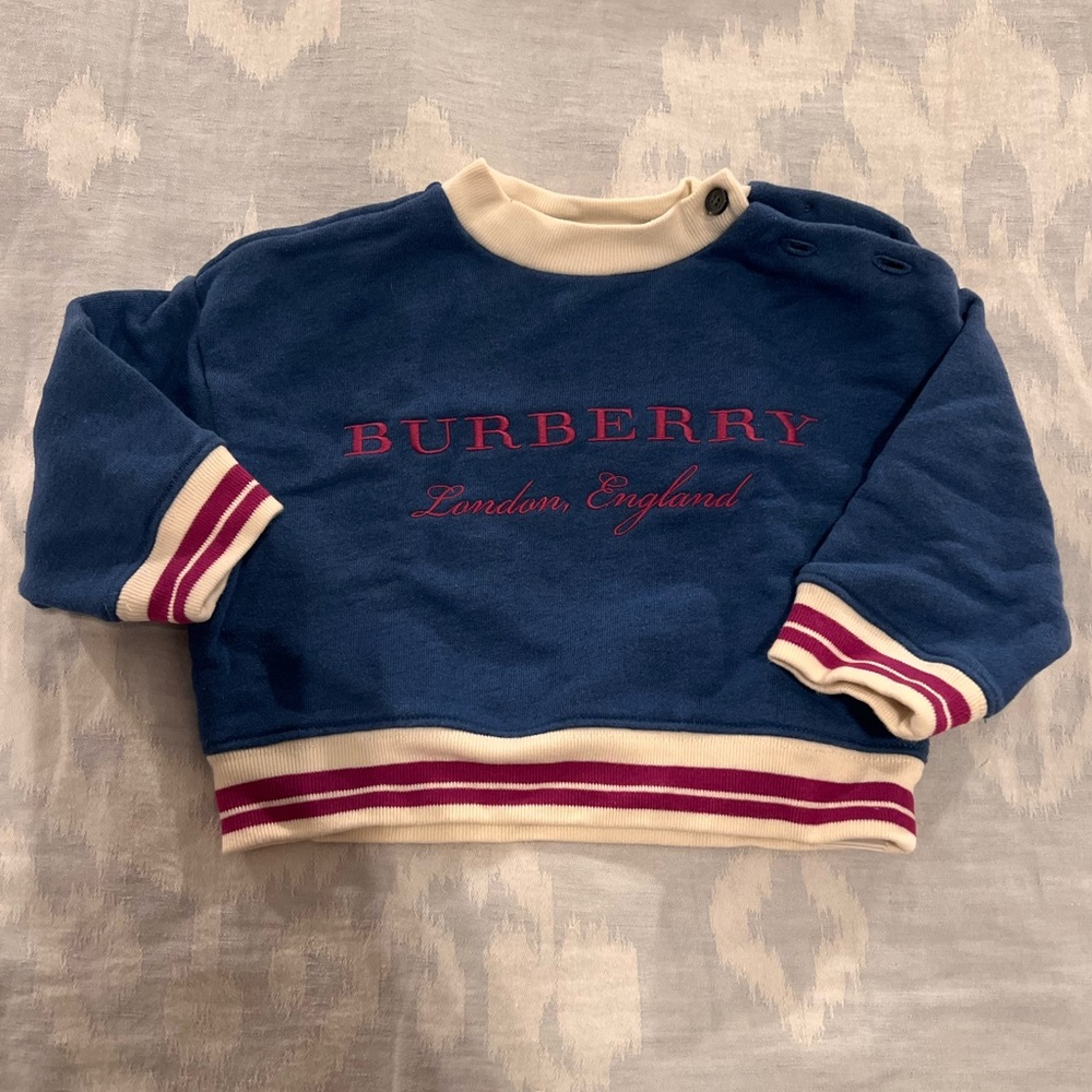 Preppy Burberry baby crew neck sweatshirt